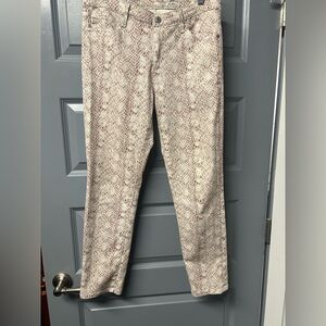 AG Adriano GOLDSCHMEID mauve/cream python print PRIMA skinny jeans. Size 30R EUC